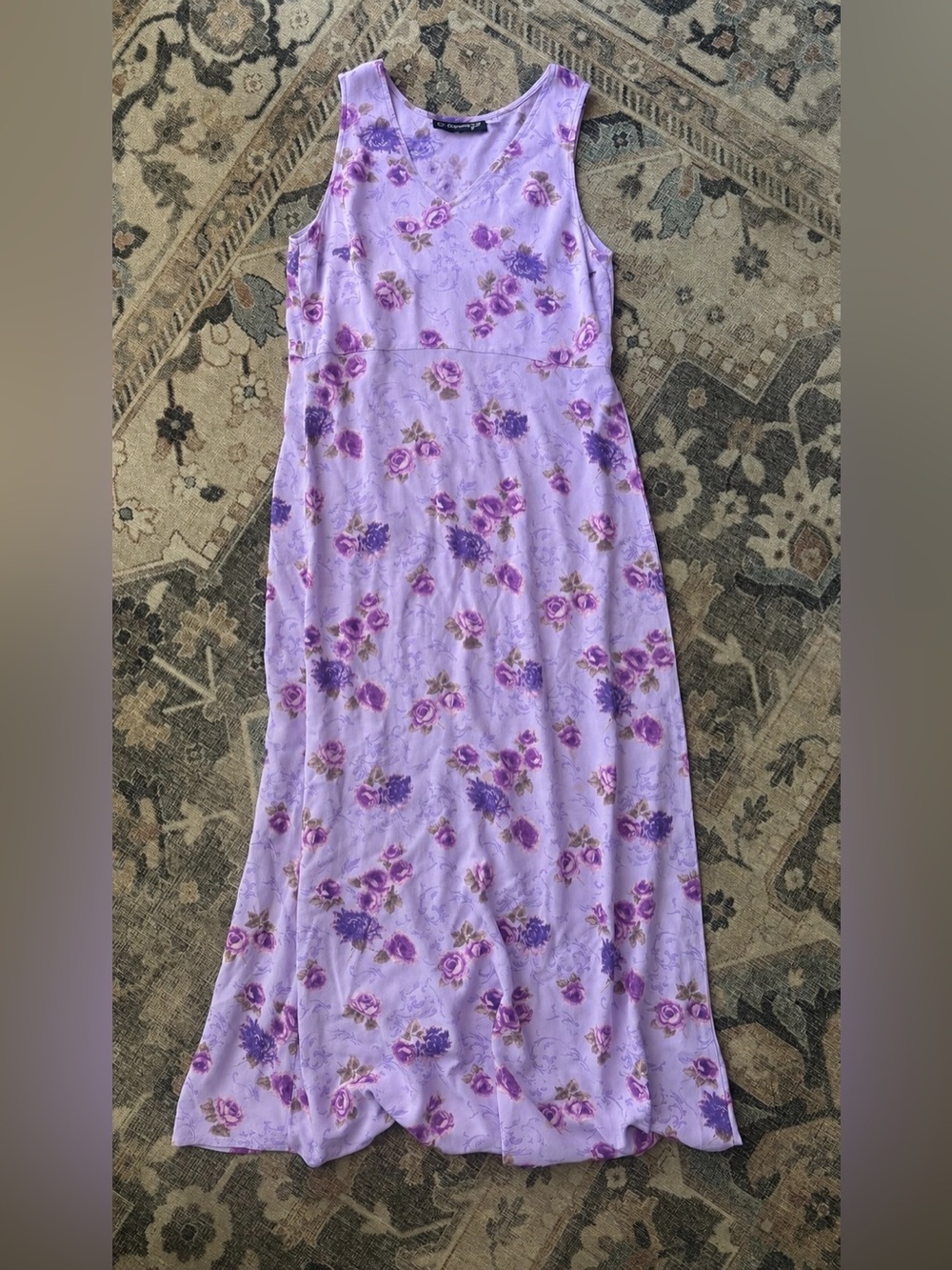 Vintage Y2k Cinnamon Girl Lavender purple Floral maxi dress size small